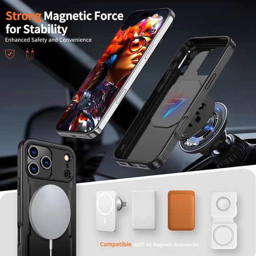 Luxurious Magnetic PU Leather Stand iPhone Case (12–16 Series) | MagSafe Wireless Charging | Premium Leather Cover Ghana