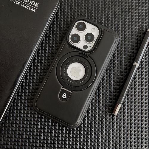 Luxurious Magnetic PU Leather Stand iPhone Case (12–16 Series) | MagSafe Wireless Charging | Premium Leather Cover Ghana