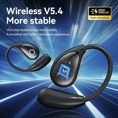 Open-Ear TWS Headphones with LCD Touch Screen, 60H Battery & Directional Sound (Bluetooth 5.4)