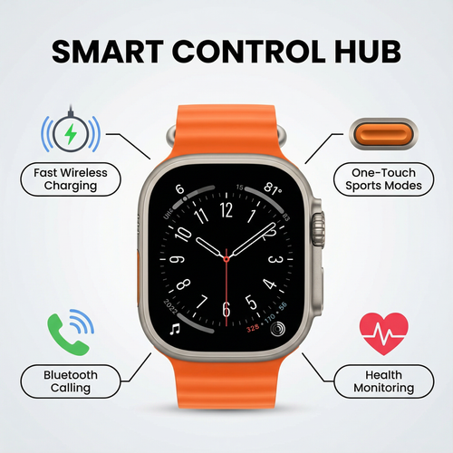 49MM AMOLED Smart Watch： with Aluminum Alloy Case, Bluetooth Calling, NFC Access, ECG & SpO₂ Health Monitoring, Wireless Charging