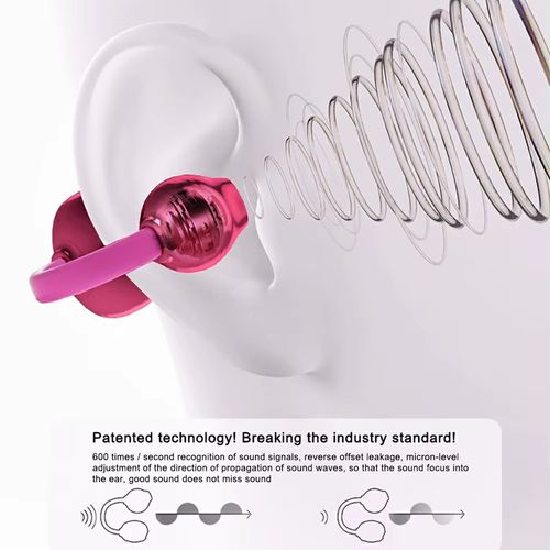 New LED Digital Display BT Earphones Trendy Colors Women's Style Earbuds Sports Ear Clip with Silicone Lanyard