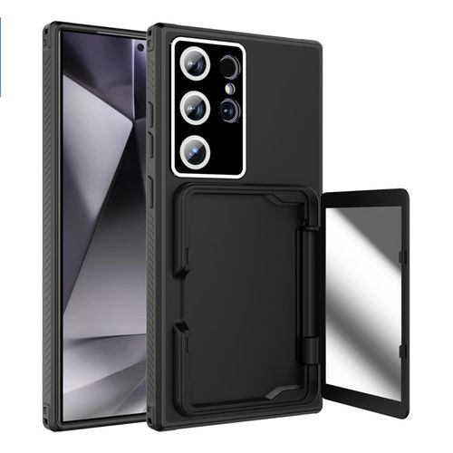 Mirror Wallet Case 2 in 1 Protective Cover with Card Holder for Samsung Galaxy S25 Ultra S24 Ultra S23 Ultra S22 S21