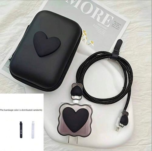 All-Round Charging Protection Set ⚡ — 20W Fast Charger + Cable Protector Kit + Stylish Storage Case 💖