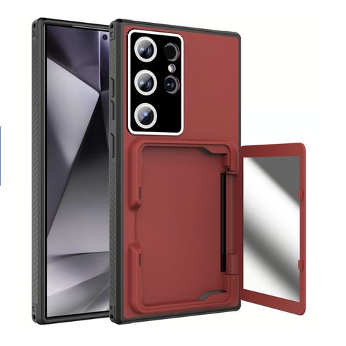 Mirror Wallet Case 2 in 1 Protective Cover with Card Holder for Samsung Galaxy S25 Ultra S24 Ultra S23 Ultra S22 S21