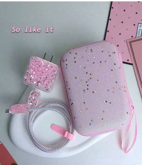 All-Round Charging Protection Set ⚡ — 20W Fast Charger + Cable Protector Kit + Stylish Storage Case 💖