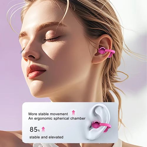 New LED Digital Display BT Earphones Trendy Colors Women's Style Earbuds Sports Ear Clip with Silicone Lanyard