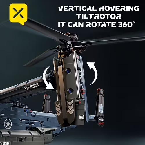 Dynamic Tiltrotor Fighter Jet Building Model