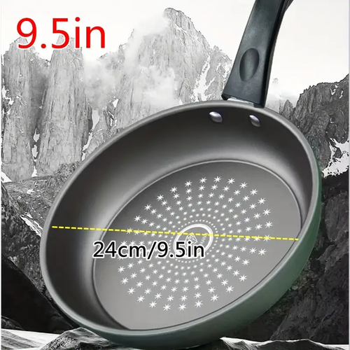 9.5-Inch Green Cast Iron Skillet - Non-Stick, Dishwasher Safe with Mirror Satin Finish