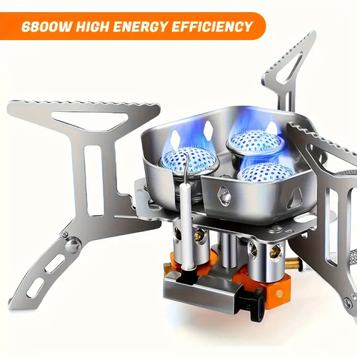6800W Portable Folding Gas Stove with Electronic Ignition & Carry Case for Camping, Hiking, Picnics
