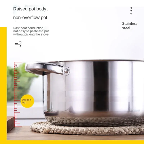 5-Piece Stainless Steel Cookware Set featuring durable pots and pans with lids, polished interior, riveted handles, and heat-resistant knobs