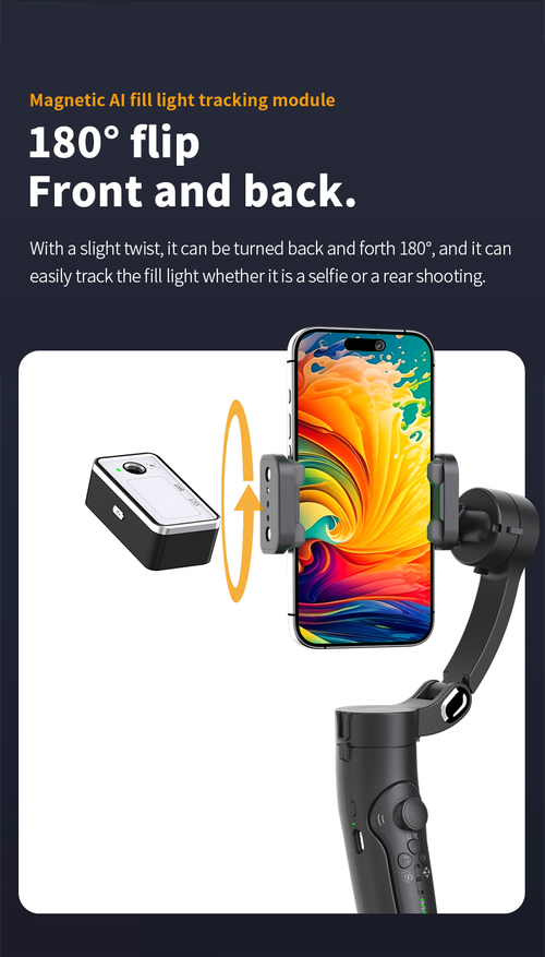 M3 Phone Stabilizer: 3-Axis Anti-Shake Gimbal with Handheld Shooting, Live Streaming, AI Face Tracking & Detachable Remote