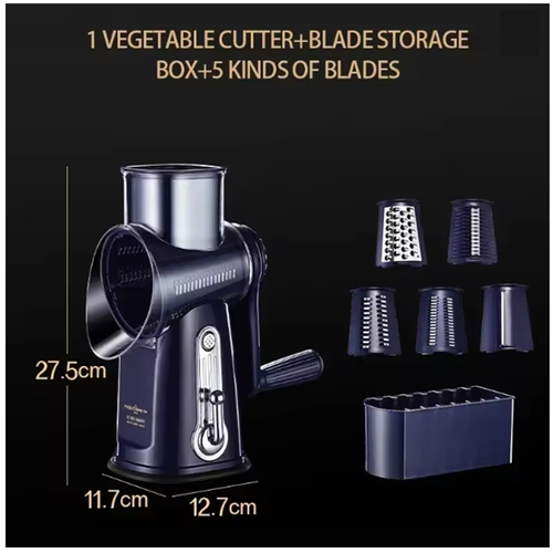 Hand-cranked drum vegetable cutter