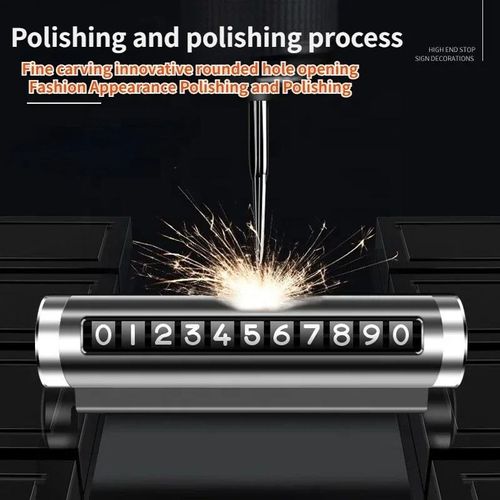 Aluminum Alloy Rolling Temporary Parking Card Car Mobile Phone Number Plate Hidden Temporary Stop Sign