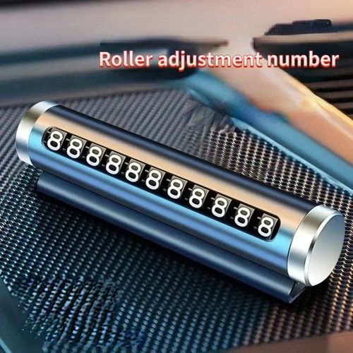 Aluminum Alloy Rolling Temporary Parking Card Car Mobile Phone Number Plate Hidden Temporary Stop Sign