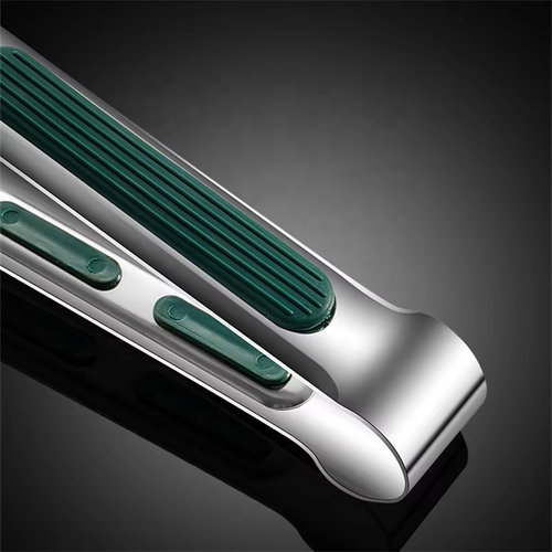 Stainless Steel Food Green Handle Triple Wire Clip Anti-scald Barbecue Clip Bread Barbecue Steak Clip Kitchen Food Cooking Tools