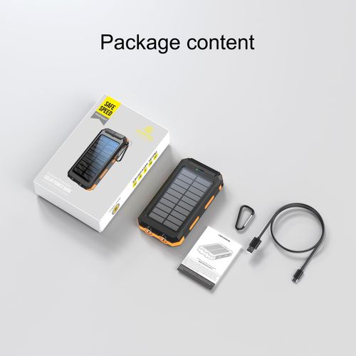 10000mAh Portable Solar Power Bank, Waterproof Solar Phone Charger with LED Light and Dual USB Ports, Compatible with iPhone and Android GLOBAL PICKS