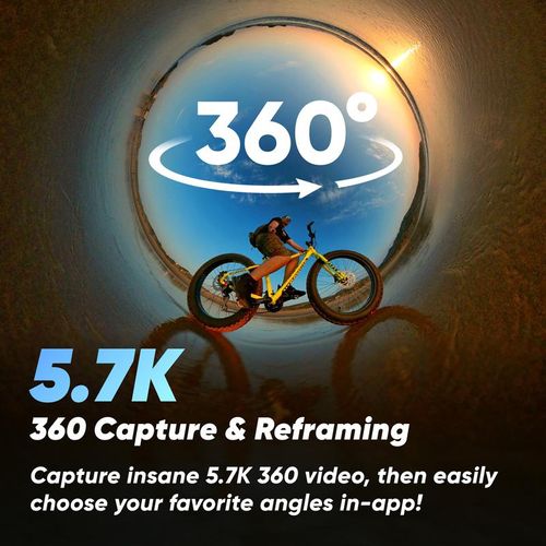 Insta360 X3 - Waterproof 360 Action Camera with 1/2" 48MP Sensors, 5.7K 360 Active HDR Video, 72MP 360 Photo, 4K Single-Lens, 60fps Me Mode, Stabilization, 2.29" Touchscreen, AI Editing, Live Stream