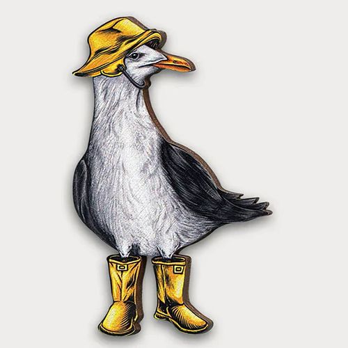 Seagull Wooden Brooch