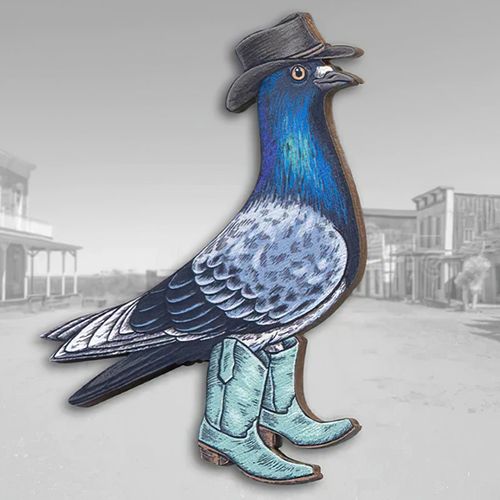 Pigeon Wooden Brooch