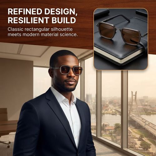 Men's Square Metal Polarized Sunglasses