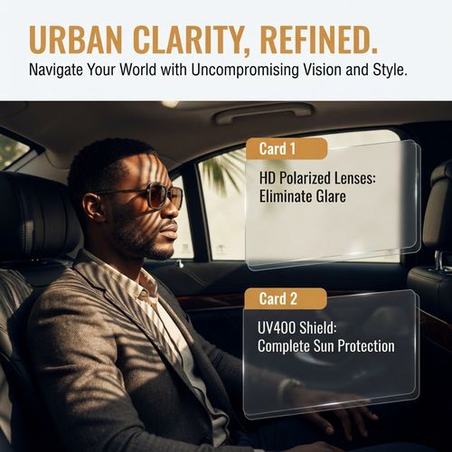 Men's Square Metal Polarized Sunglasses