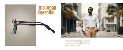Men's Square Metal Polarized Sunglasses