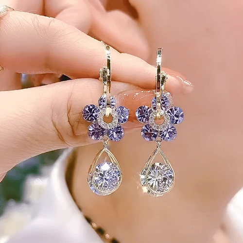 💖 Fashion Flower Crystal Earrings