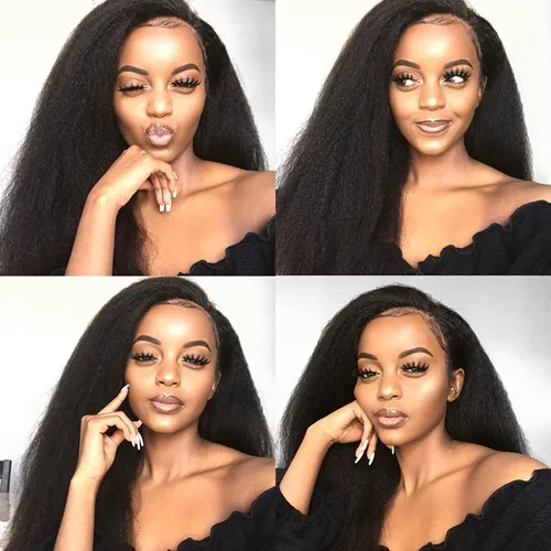 🔥180% Density HD Lace Front Wig with Baby Hair Realistic Black Women Straight Wig🙌🏾Synthetic wigs
