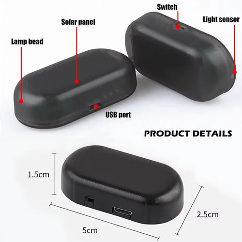 Solar-Powered Alarm Light for Cars