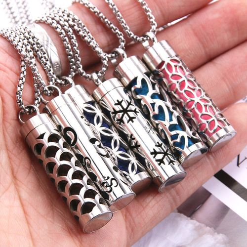 Perfume pendant necklace, essential oil diffused perfume bottle necklace