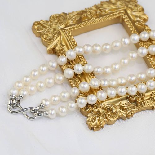 Pure natural freshwater pearl necklace