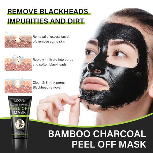 Skin care bamboo charcoal peeling mask, blackhead and nose mask, deeply cleanses pores and shrinks black mask