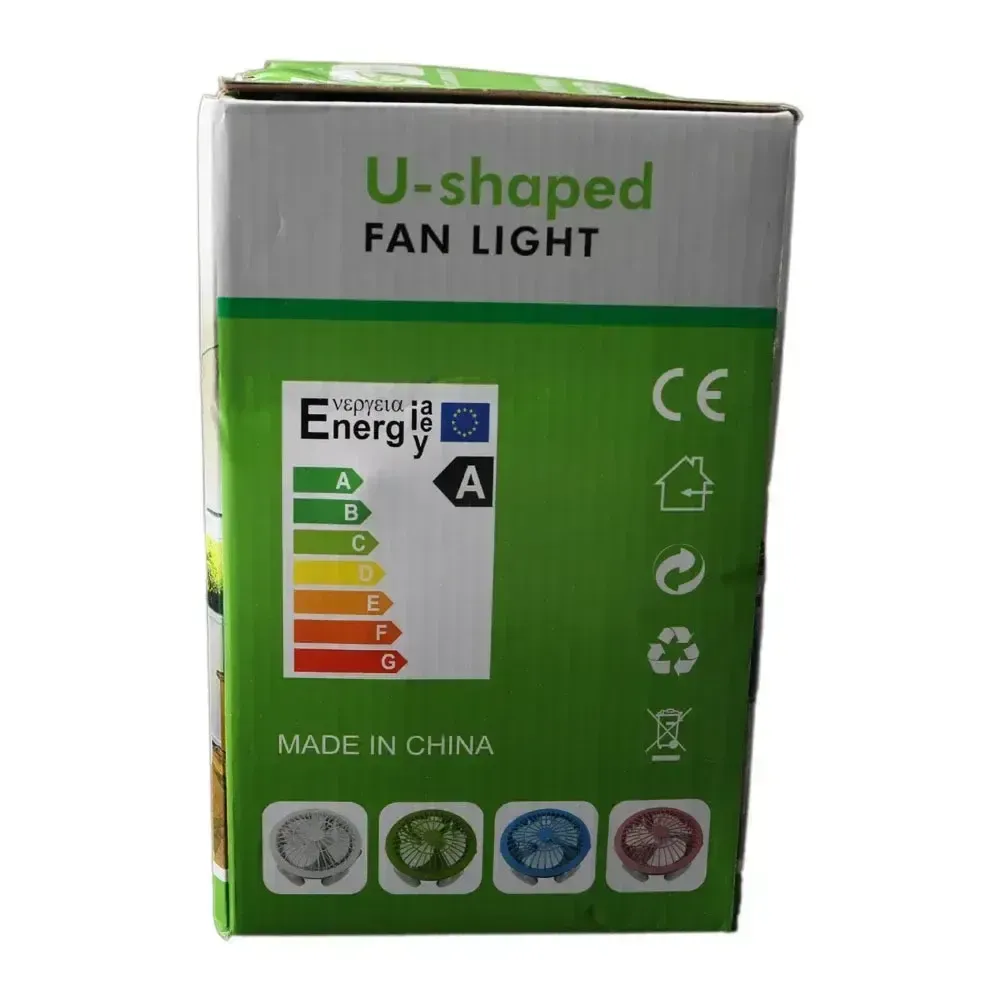Fashion Design Energy Fan U Shaped Foldable Led E27 Led Ceiling Light with Fan U-Shaped Fan Light