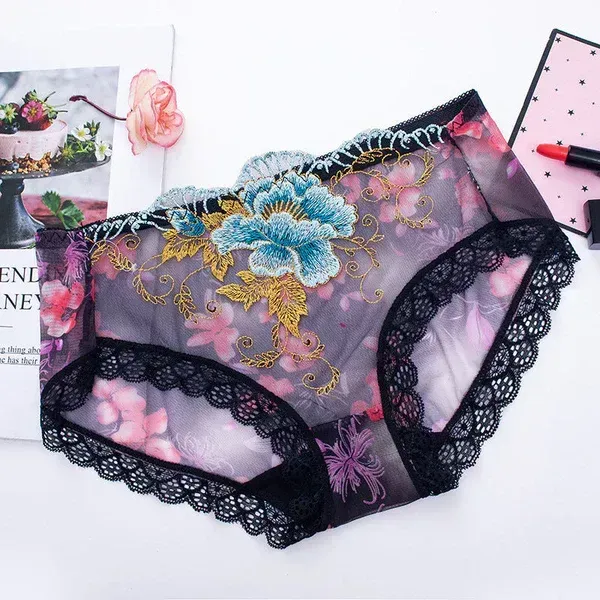 Buy 1 get 3 free （4pcs) ✨Antibacterial cotton panty with lace embroidery For Women Uniform Size