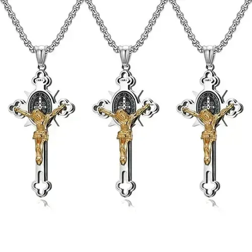 Clearance Sale - 60% OFF - ST.Benedict Protection Cross Power Pendant Necklace