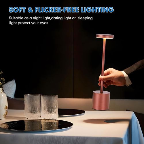🔥🎁Hot Sale 50% OFF🎁🔥NEW Design Cordless Led Table Lamp Modern Wireless Rechargeable Touch Dimming Portable Restaurant Lights Luxury Desk Table Lamps