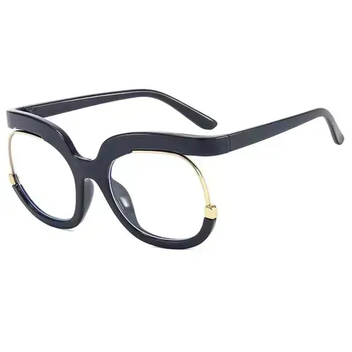 Large frame fashionable blue light blocking ladies plain glasses