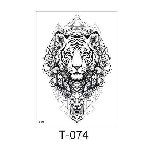 2 sheets full arm metal gear fish semi permanent juice ink tattoo