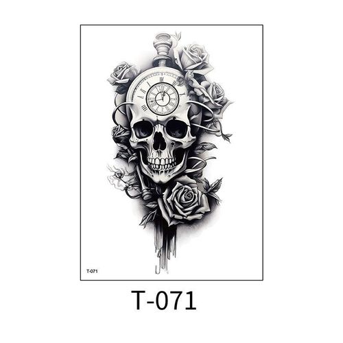 2 sheets full arm metal gear fish semi permanent juice ink tattoo