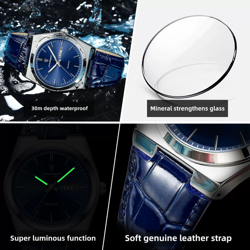 Poedagar 930 Top Brand Luminous Hand Quartz Watch Men Fashion Business Calendar Watch Luxury Stainless Steel Watch
