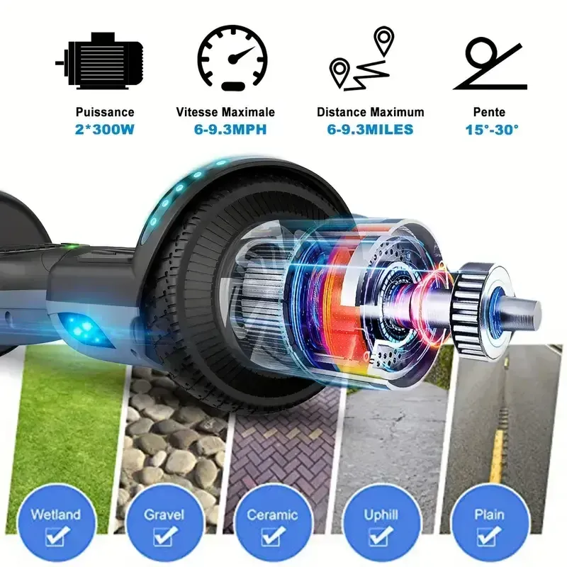 Hoverboard, Offroad All Terrain Flash Wheel Self Balancing Hoverboards With LED Lights, Certified Best Gift