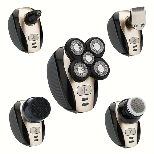 5 in 1 Rechargeable Head Shaver, Bald Head Razor Grooming Kit With Hair Clipper