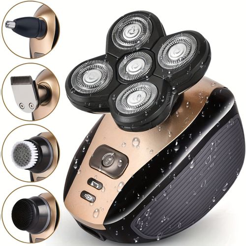 5 in 1 Rechargeable Head Shaver, Bald Head Razor Grooming Kit With Hair Clipper