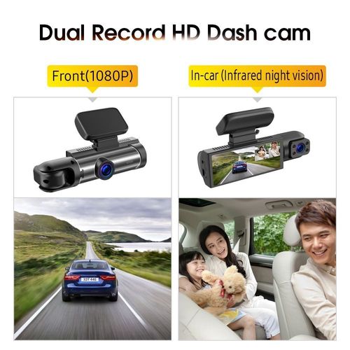 Dual 1080P GPS Car Dashcam Front and Rear Video Recorder with Night Vision GPS Enabled Dual Dash Camera for Vehicles