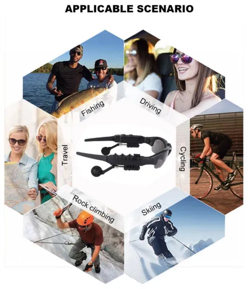 Wireless Bluetooth Sunglasses Anti-ray Stereo Music Bluetooth Headphones for Men Support Both Headset and Hands-Free (black-color)