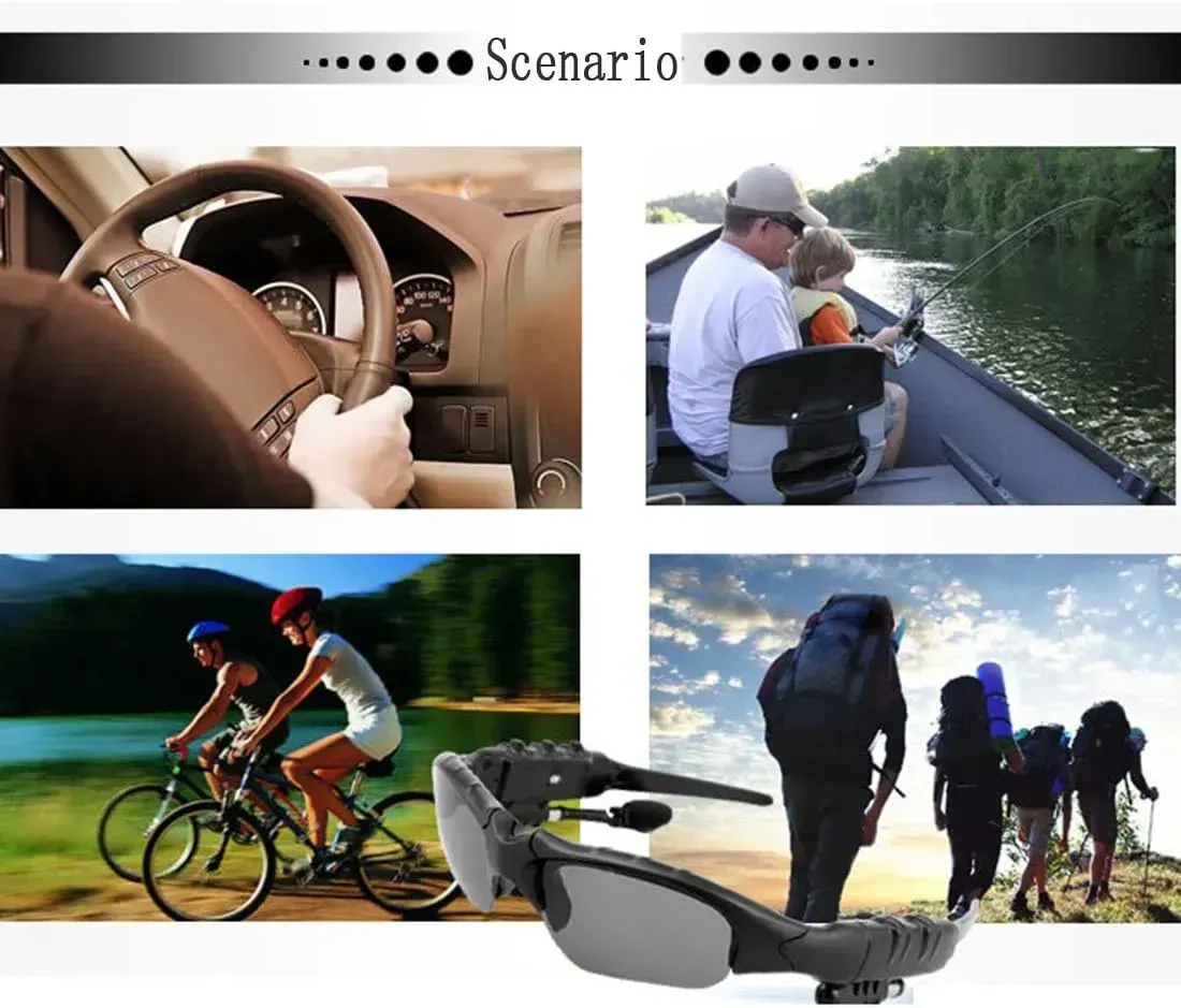 Wireless Bluetooth Sunglasses Anti-ray Stereo Music Bluetooth Headphones for Men Support Both Headset and Hands-Free (black-color)