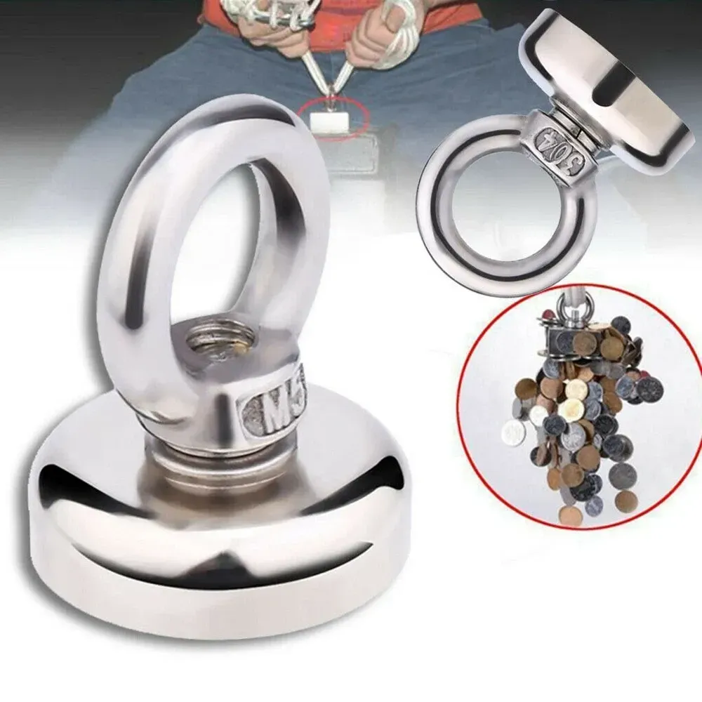 Fishing Magnets, Powerful Neodymium Magnets Rare Earth Magnets Eyebolts - 250 KG Pulling Power Each. Great for Magnetic Fishing and Treasure Hunting | Fishing Magnet 5