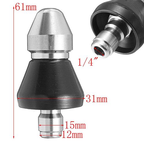 Sewer Cleaning Tool High Pressure Nozzle, Sewer Jetter Nozzle Stainless Steel Nozzle Water Flusher Cleaning Nozzle,Sewer Cleaning Tool Remove Grease Sand Hair