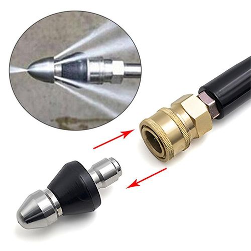 Sewer Cleaning Tool High Pressure Nozzle, Sewer Jetter Nozzle Stainless Steel Nozzle Water Flusher Cleaning Nozzle,Sewer Cleaning Tool Remove Grease Sand Hair