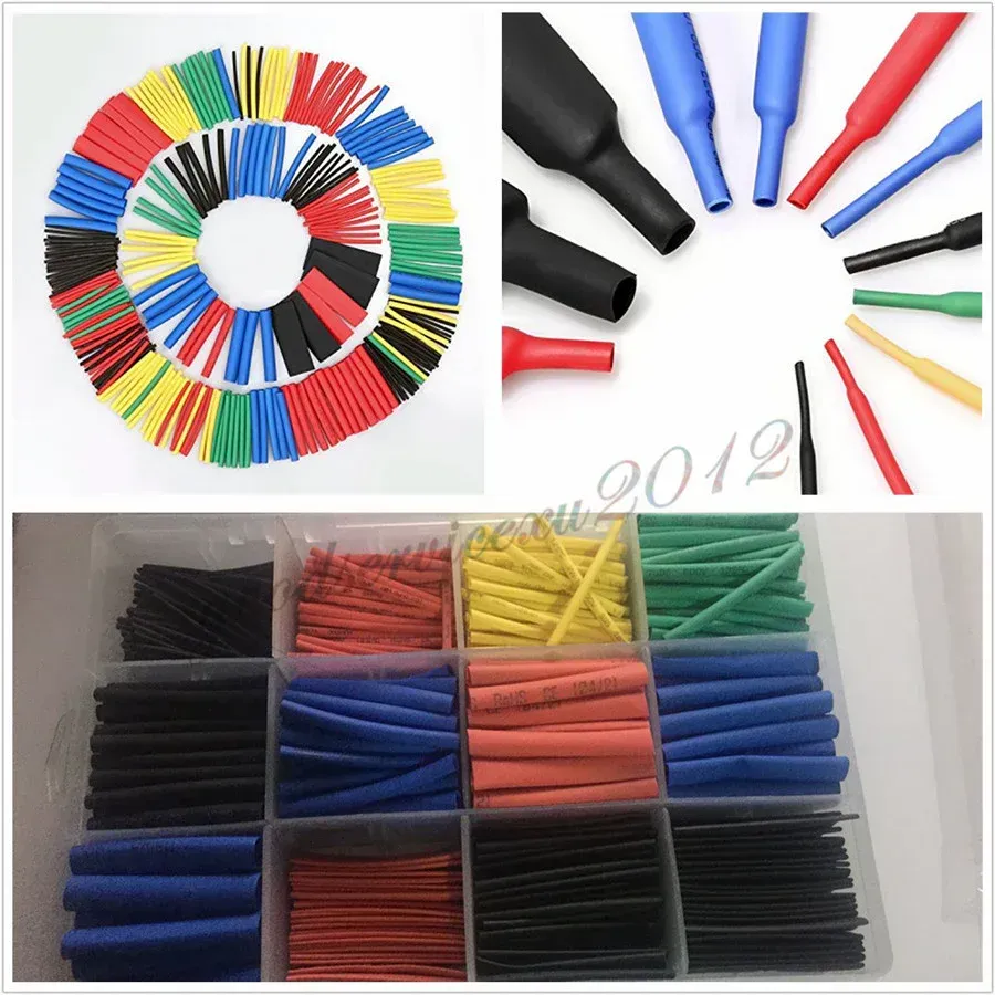 560-Piece General Purpose Assorted Color Electrical Insulation Heat Shrink Tubing Box Kit